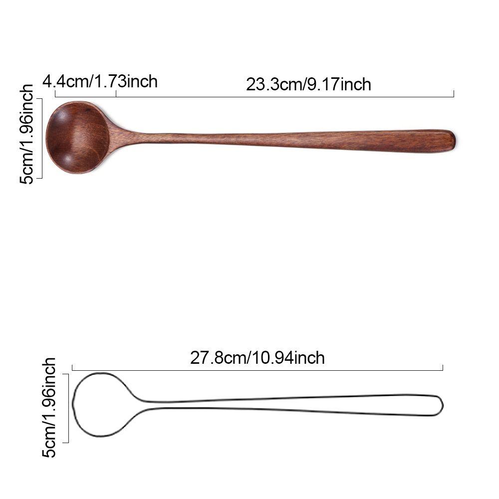 Japanese-Style Tableware Mixing Natural Solid Wood Tea Spoons Wooden Spoon Long Handle Soup Scoops