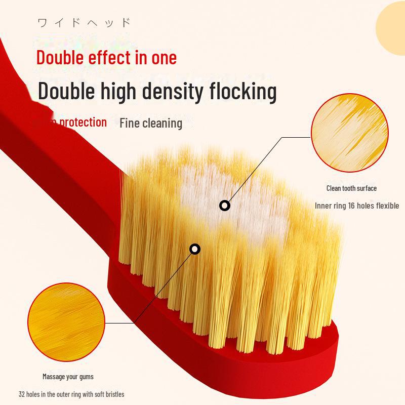 "Yangzhou Soft Bristle Adult Toothbrush - Japanese Style, Wide Head, Independent Packaging, Couple's Set"