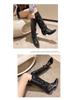 American Retro Rivet Knight Boots - Black Punk Over-the-Knee for Petite Women