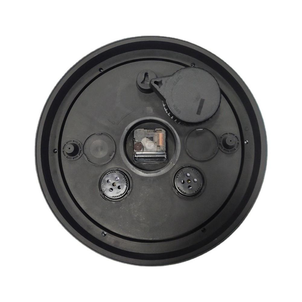 15 Inch Wall Clock Battery Operated Silent Non Ticking with Temperature Humidity Meter Suitable for Indoor Outdoor Use