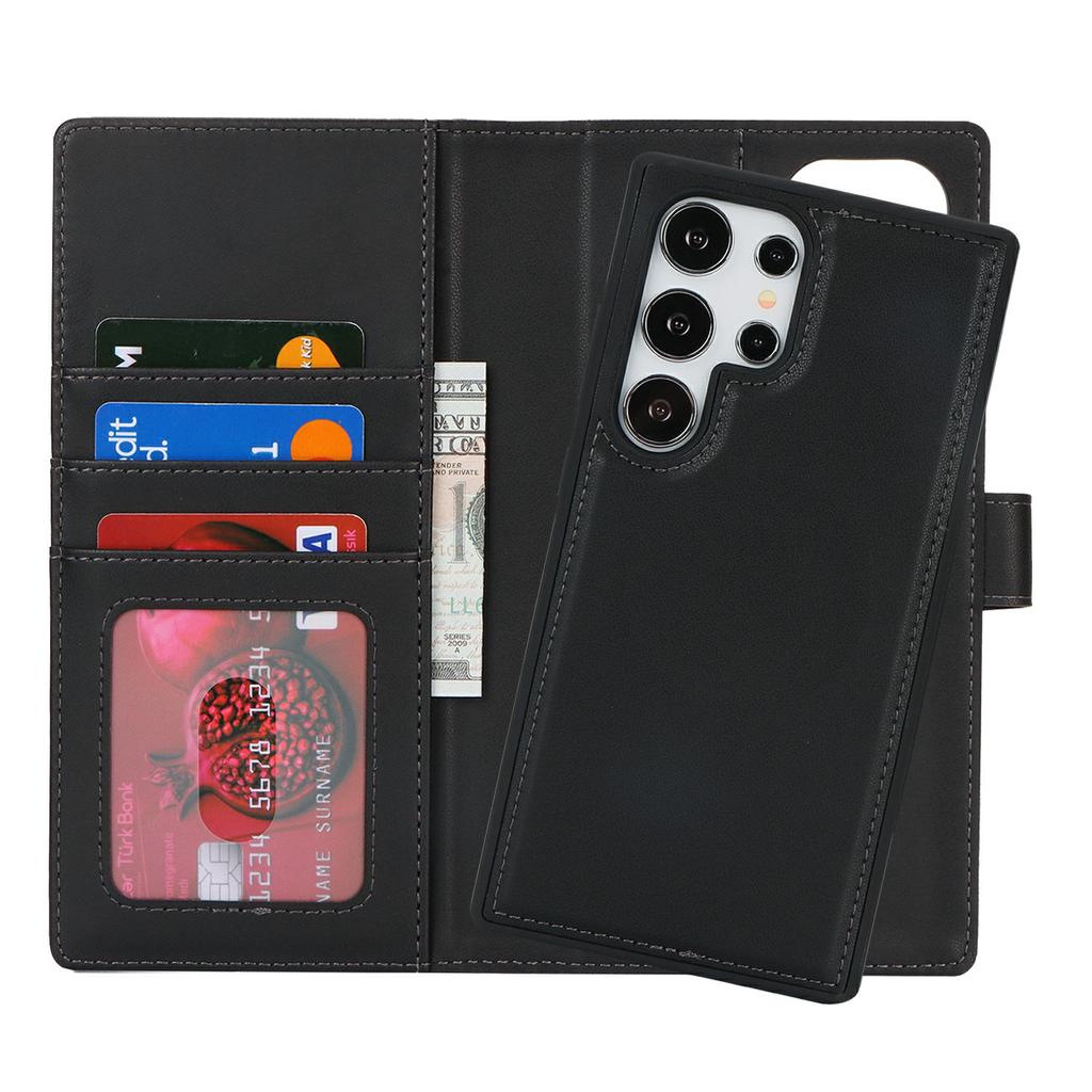 For Samsung Galaxy S24 Ultra Wallet Magnetic Case Anti-Drop Detachable PU Leather Phone Cover