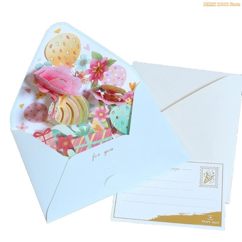K1AE Multifunctional Floral Greeting Card for Birthdays,Thank You,Christmas,New Year