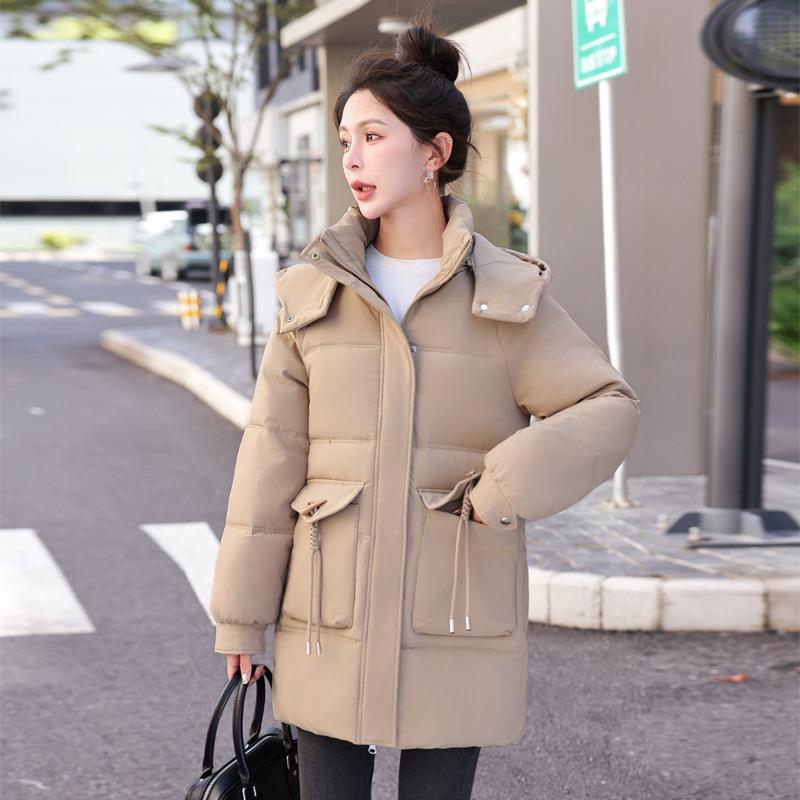 Down and padded jacket women's winter 2025 Korean version of the new women's fashion casual thickened warm mid-length hooded jacket