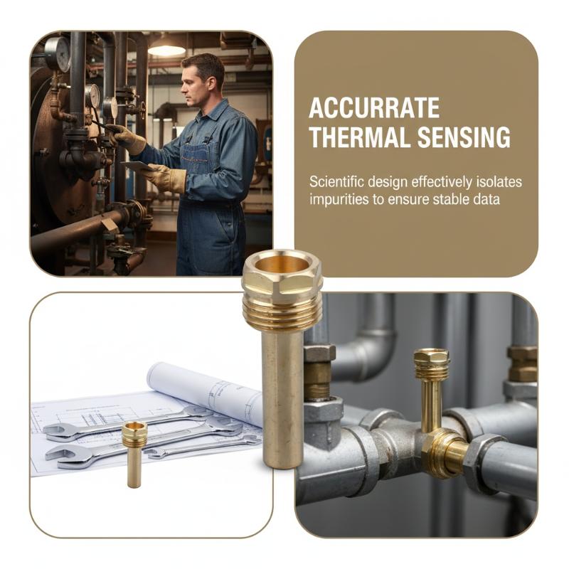 56mm Brass Protection Tube with Embedded Copper Bushing for Advanced Temperature Sensor Retrofit Projects