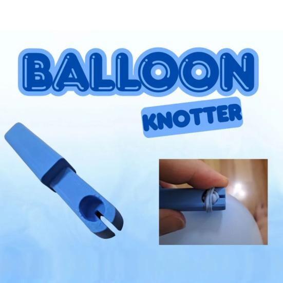 3D Printed Balloon Knotter Tool, Lightweight Tying Helper for Latex Balloons, Fast Knotting Aid Kids, Adults, Party Setups