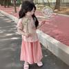 Girls Spring Summer Hanfu Set New Chinese Two Piece Traditional Tang Suit Outfit