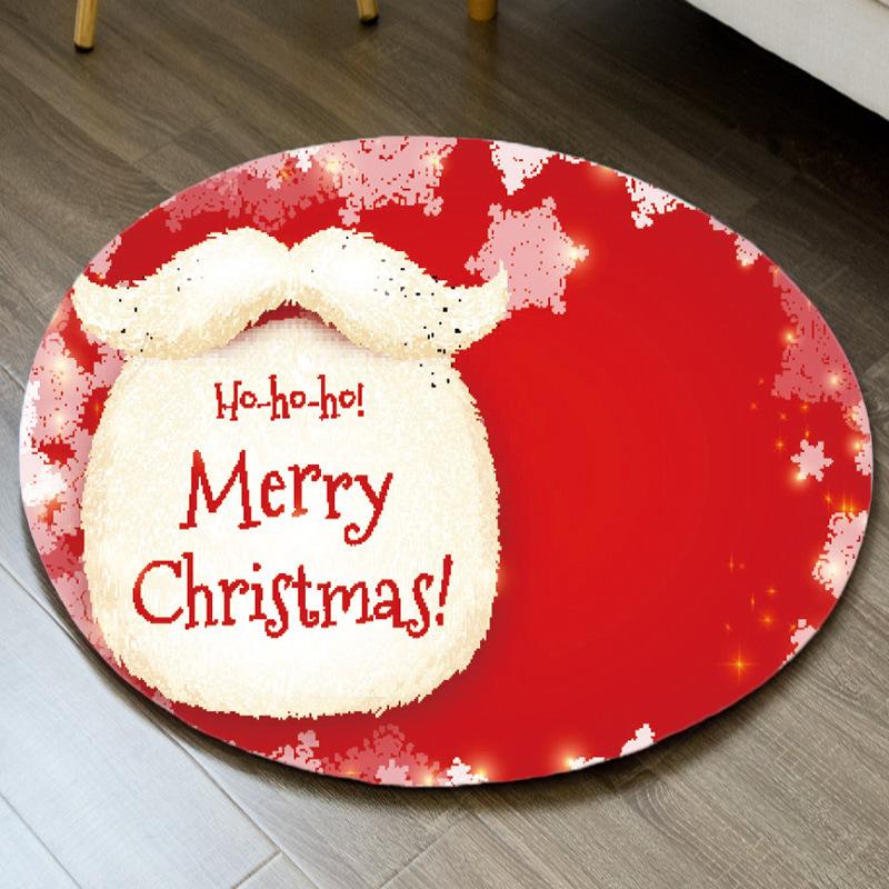 Weihnachten Rundteppich Schlafzimmer Wohnzimmer Garderobe mit Teppich Sofa Kante Gaming Stuhl Rutschfeste Matte Weihnachtsgeschenk