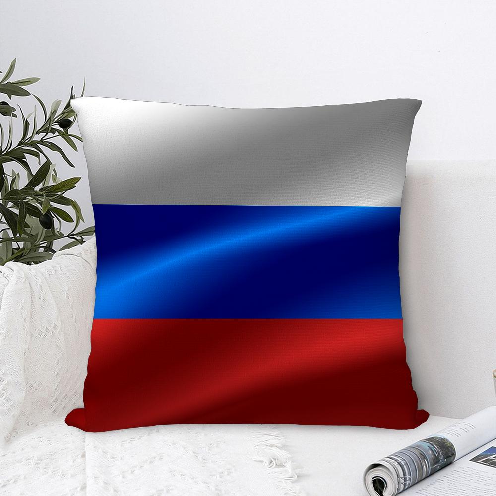 Russia Flag Print Pillow Case Sofa Decorative Home Double-sided Print Plush Square Throw Pillow Covers Cushion Decor Cover