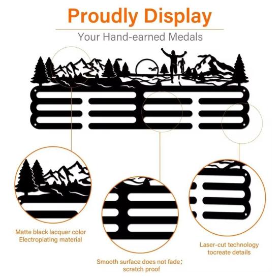 Yousheng Sportmedaillen-Ausstellungsregal Hochbelastbares Metall Wandmontage Auszeichnungshalter Wettbewerb Rennmedaillen Organizer Aufhängerständer Dekoration