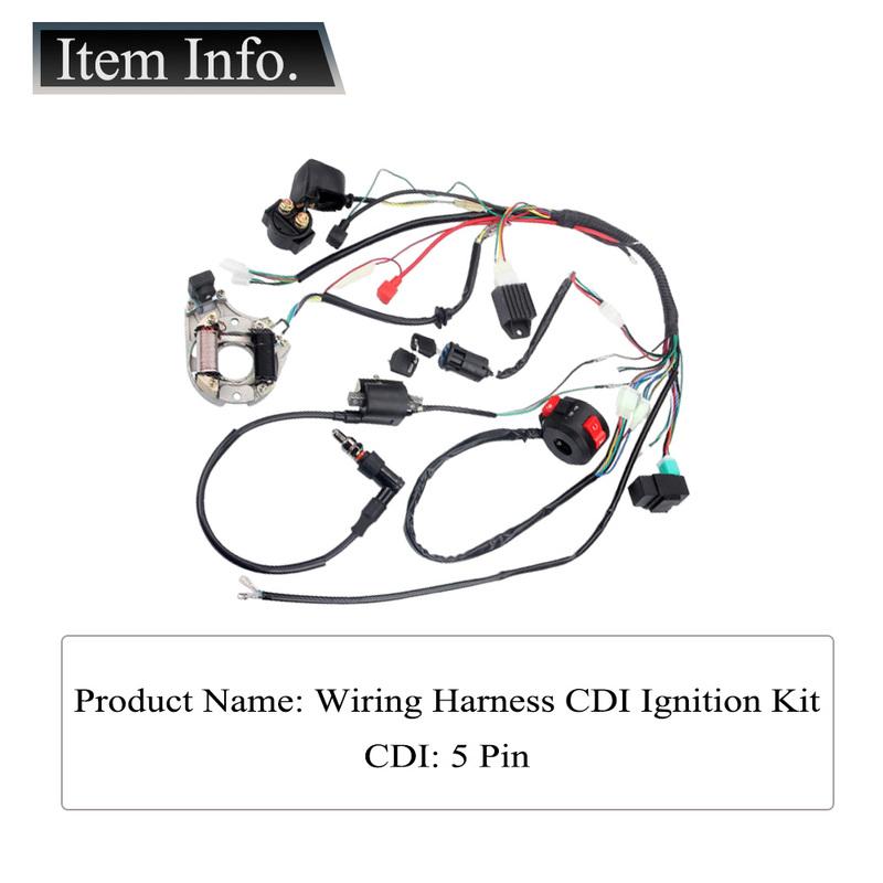 Complete Electrics Wiring Harness CDI Coil For Kawasaki KLX Chinese Dirt Bike ATV QUAD 49cc 50cc 80cc 90cc 100cc 110cc 125cc