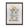 Poster Cute Unicorn In Pastel Colors Poster Cute Unicorn In Pastel Colors, 50X70 Cm, Gold Aluminum Frame, 230 Gs Matte Paper