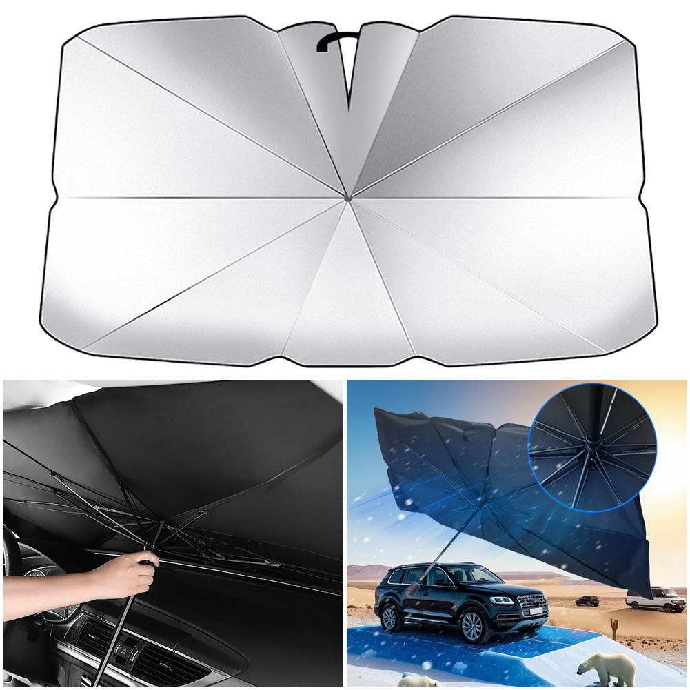 Windshield Sun Shade Umbrella Foldable Keeps Vehicle Cool Windshield UV Ray Reflector Windshield Sun Visor Blocks UV Rays Block