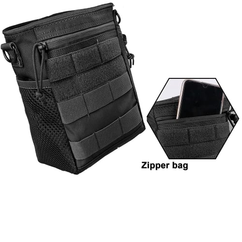 JETEDC MOLLE Dump Pouches, Military Storage Belt Bags, Pack of 2 (Black)