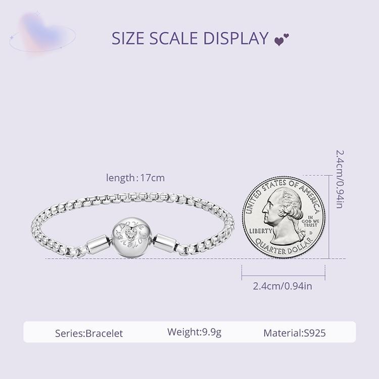 WOSTU 925 Sterling Silver Infinite Love Basic Charm Bracelet Pave Setting CZ for Women Beads and Pendant Charms DIY Jewelry