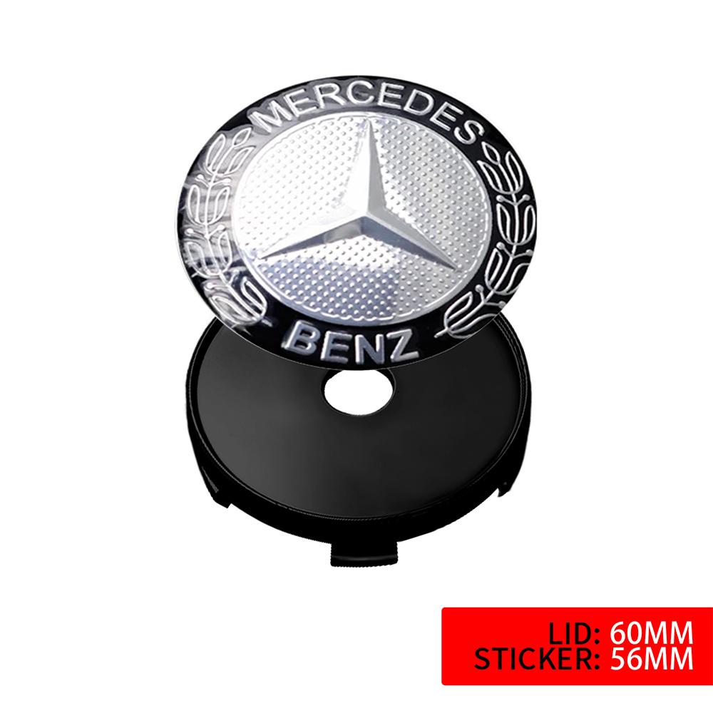 60mm Car Styling Wheel Center Hub Cap Sticker Auto Accessories Decals For Mercedes Benz AMG W124 W202 W203 W204 W210 W211 W212