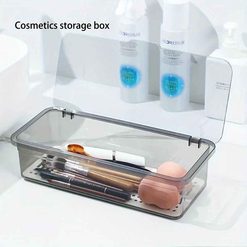Chopstick Box with Cover Dust-Proof & Drainable Plastic Utensil Organizer Tension-Mounted Kitchen Storage for Countertop