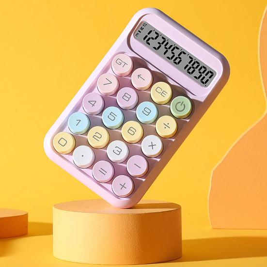 Mechanical Calculator Retro Typewriter Style 10-Digit Calculator with Large LCD Display for School Office