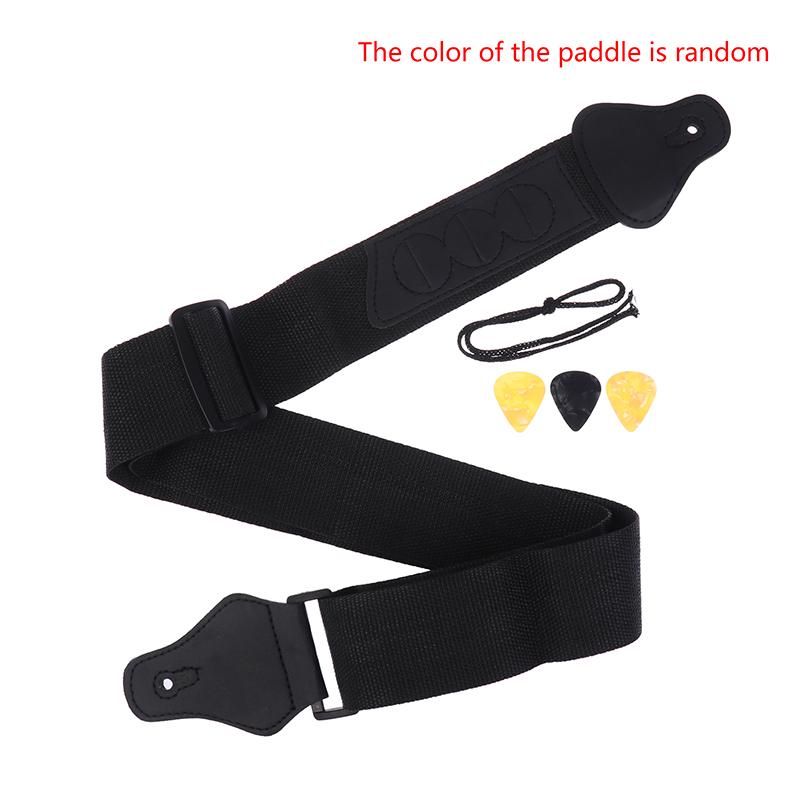 

Belt Accessories Adjustable PU Leather Electric Guitar Strap with 3 Picks Holders for Acoustic And Bass Guitar чёрный