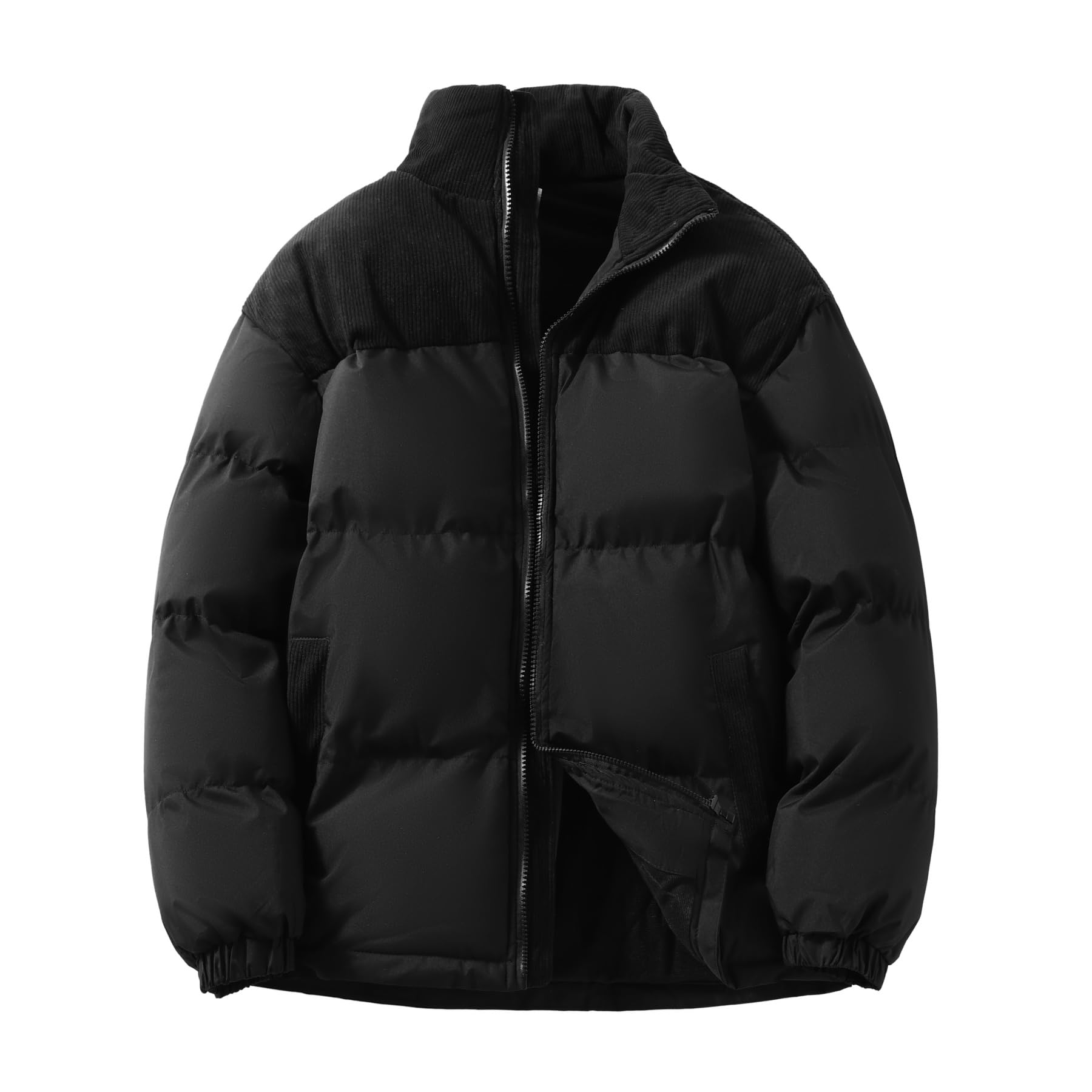 CEEN Padded Winter Jacket with Stand Thick and Perfect for and Outdoor Activities Men s Collar, Windproof, Commuting, School, Hiking, чёрный