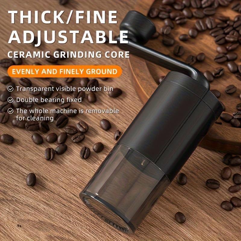Portable Manual Coffee Grinder with Adjustable Ceramic Core - Perfect for Office, Travel, and Camping Stainless Steel and ABS Hand Crank Mill