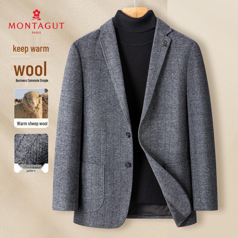 MONTAGUT Men s Wool Blend Suit Jacket 52