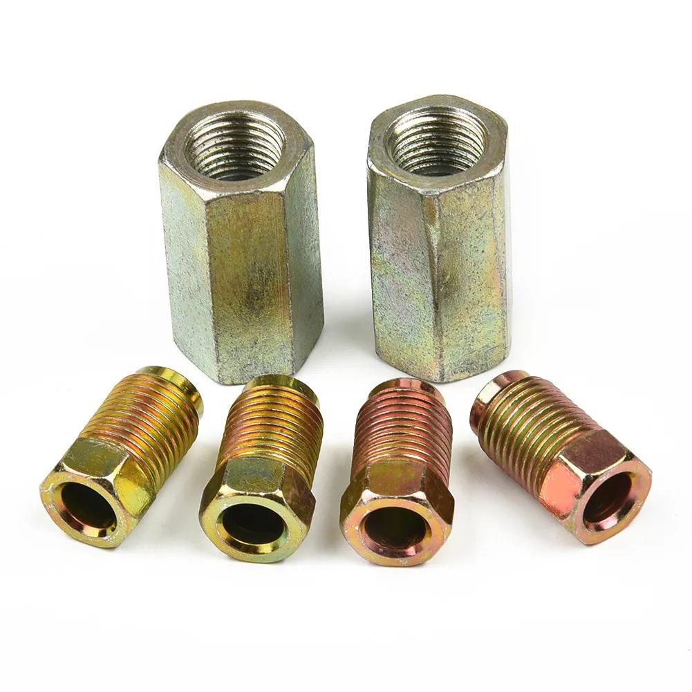 Automotive Brake Fittings Set of Two Female Connectors and Four Male Nuts Designed for Use with Standard Brake Pipes