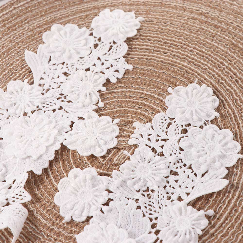 Fashion 3D Floral Appliques Mesh Embroidery Embroidery Appliques Evening Gown