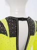 Girls Gymnastics Leotard Long Sleeve Keyhole Back Shiny Rhinestones Figure Skating Dancewear