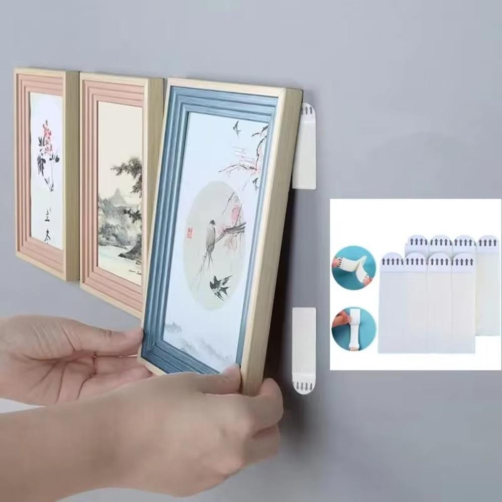 10/20/30/50PCS Punch-free Frame Tape Strips Self Adhesive No Trace Picture Frame Poster Wall Hook Wall Hanger Decorate Fixing