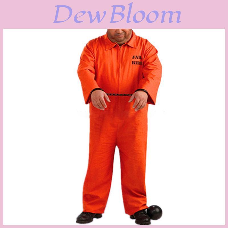 תלבושת אסיר כתום יוקרתית לגברים למסיבות רווקים