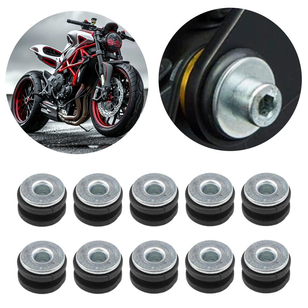 10Pcs Motorcycle Side Cover Rubber Grommets Gasket Grommet Fairings Motorcycle Washer Rubber Buffer Bushing Cowling Fairing B1J7