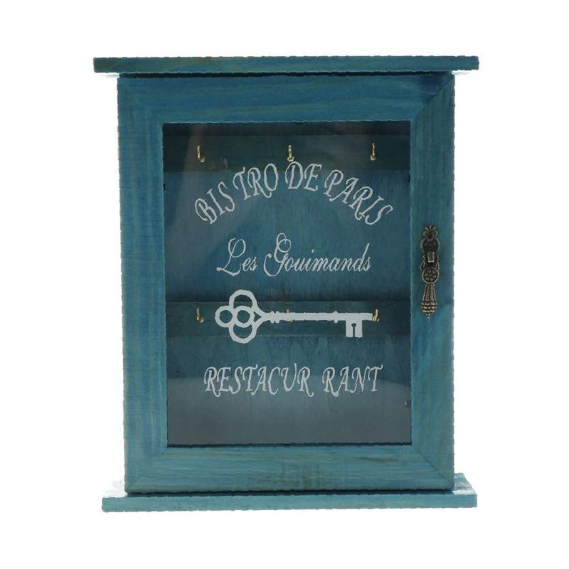 1 шт организация домашнего хранения крючки для ключей в пасторальном стиле деревянная коробка для ключей настенное художественное оформление 25x21x6 см синий 2200₽