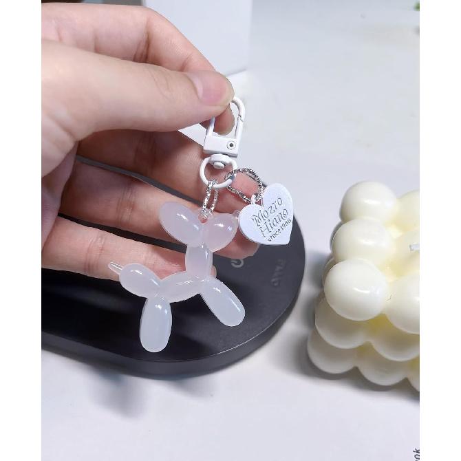 LAEKOU Jelly Balloon Dog Keychain for Women, Cute Bag Charms Key Chain