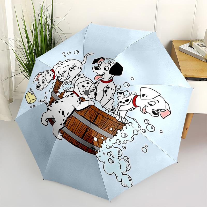 

Dalmatians Themed Automatic Opening and Closing Umbrella, Brightly Colored 8-rib Portable Umbrella, Suitable for Men and Women, A Perfect Gift for Chr