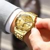 Seiko Men's Quartz Business Watch Calendar Round Face 42mm Stainless Steel Gold Gold