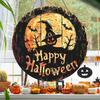 Halloween Sign for Front Door Halloween Wreath Wooden Hanging Sign Boo Ghost Pumpkin Witch Welcome Sign for Window Wall Decor