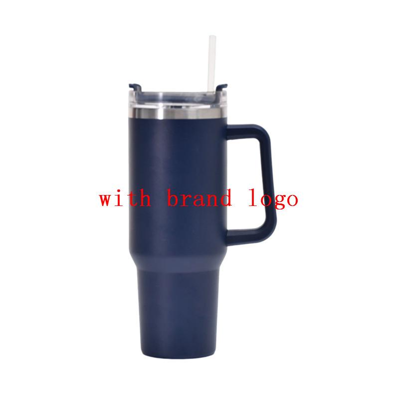 With Logo 40 Oz Tumbler with Handle Insulated Mugs With Lids and Straws Stainless Steel Coffee Tumbler Cups Water
