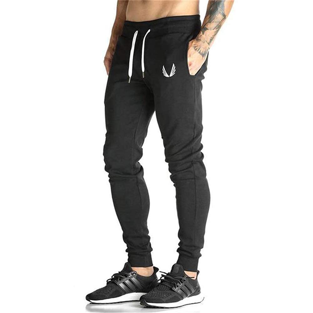 [SHANLIANG] Men s Training Pants, Gym Jogger Pants, Fitness Slim Sweatpants, Strength Training, Breathable, Stretch, Workout Wear (XXL, Black)