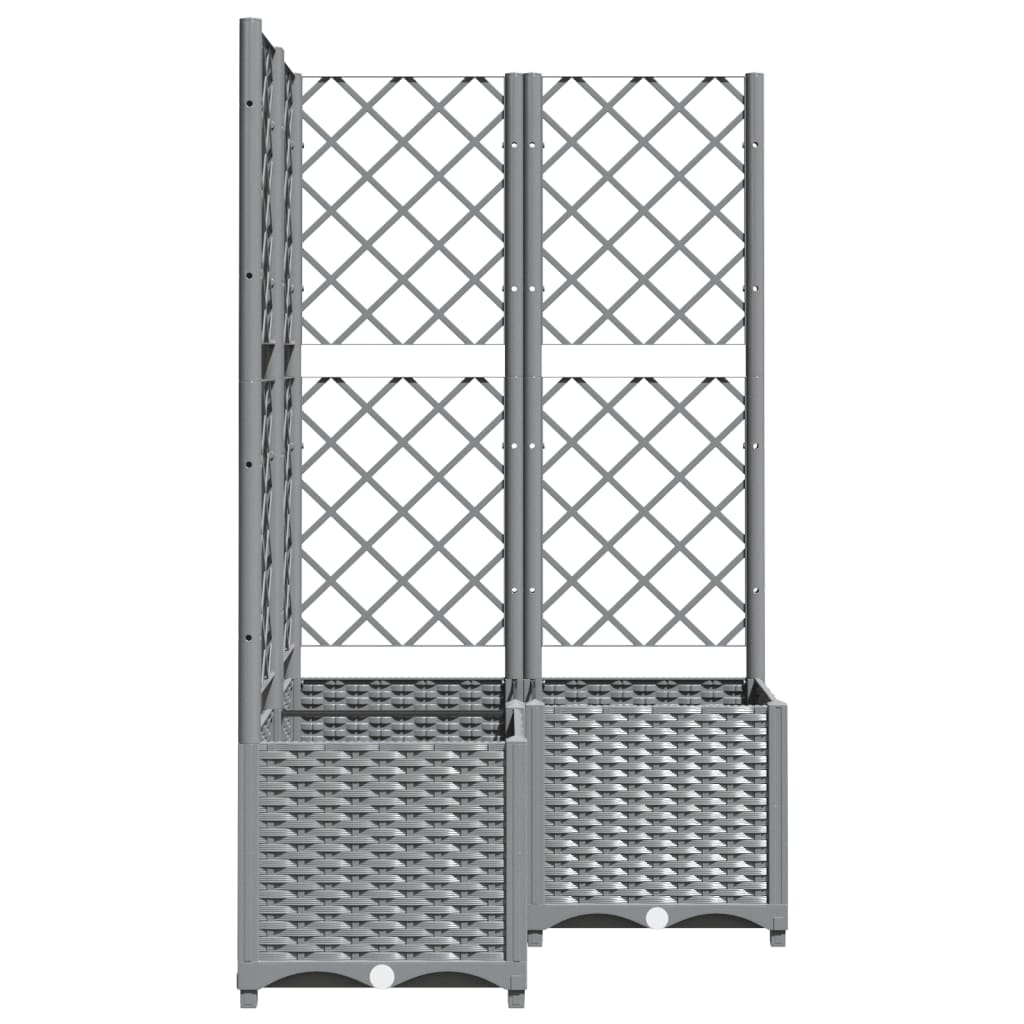 Planter with Trellis Light Grey 80 X 80 X 136 Cm PP