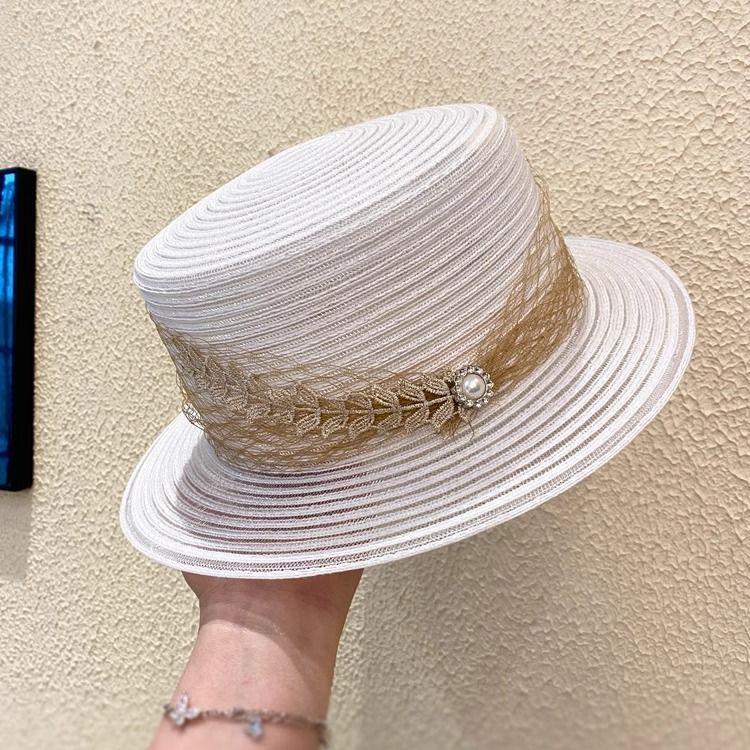 Flat Top Hat Women's Summer Thin Breathable Travel Sunshade Vacation Beach Hat