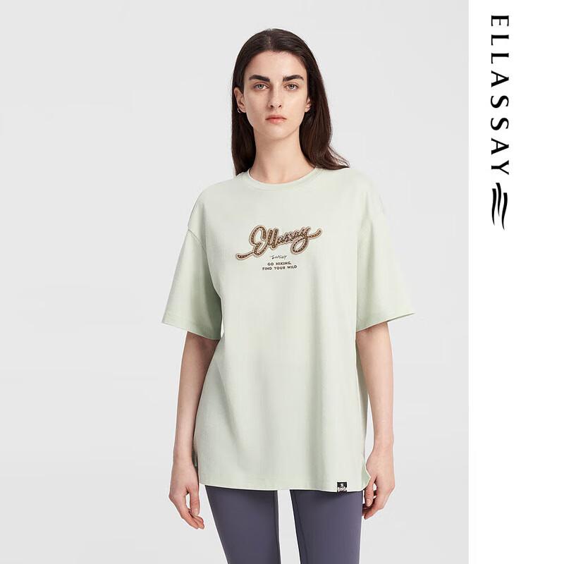 ELLASSAY Women s Rhinestone Letter Crew Neck T-Shirt S