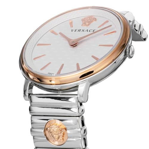 VERSACE Women's V Circle Watch VE8105022, Quartz Movement, Water Resistant, Sapphire Crystal, Stainless Steel