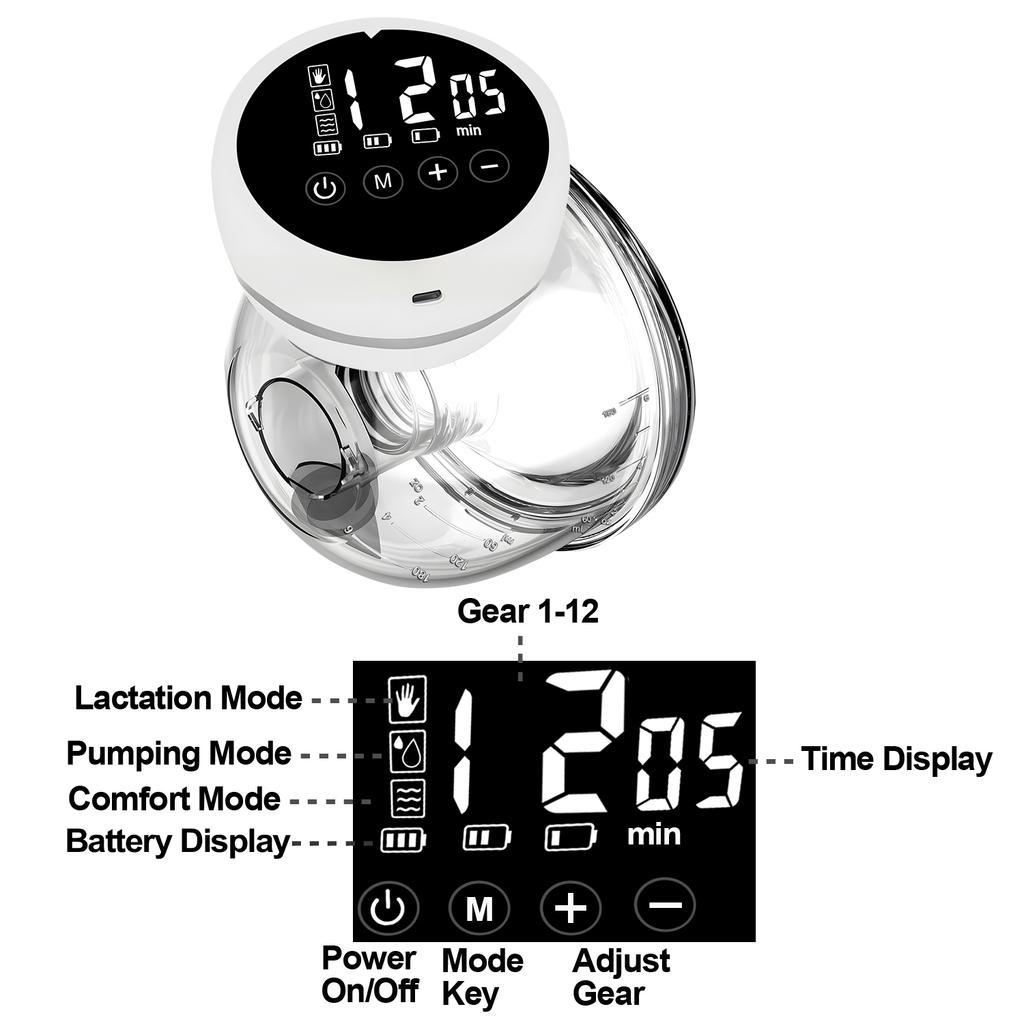 Wearable Electric Breast Pump -Rechargeable Hands-Free Milk Extractor for Baby Feeding, Automatic Milking Pump for Breastfeeding