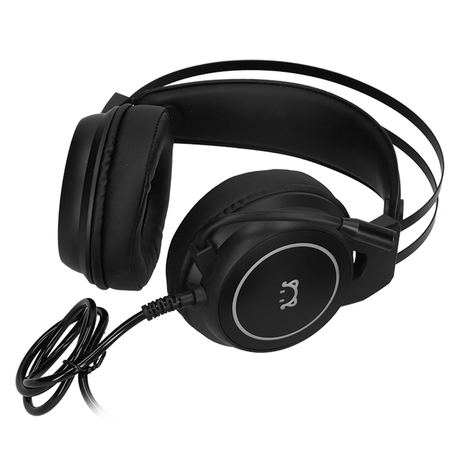 

Игровая гарнитура с креплением на голове, 50-миллиметровый динамик, стерео, 360 градусов, всесторонняя направленность, гибкие наушники, розовый чёрный