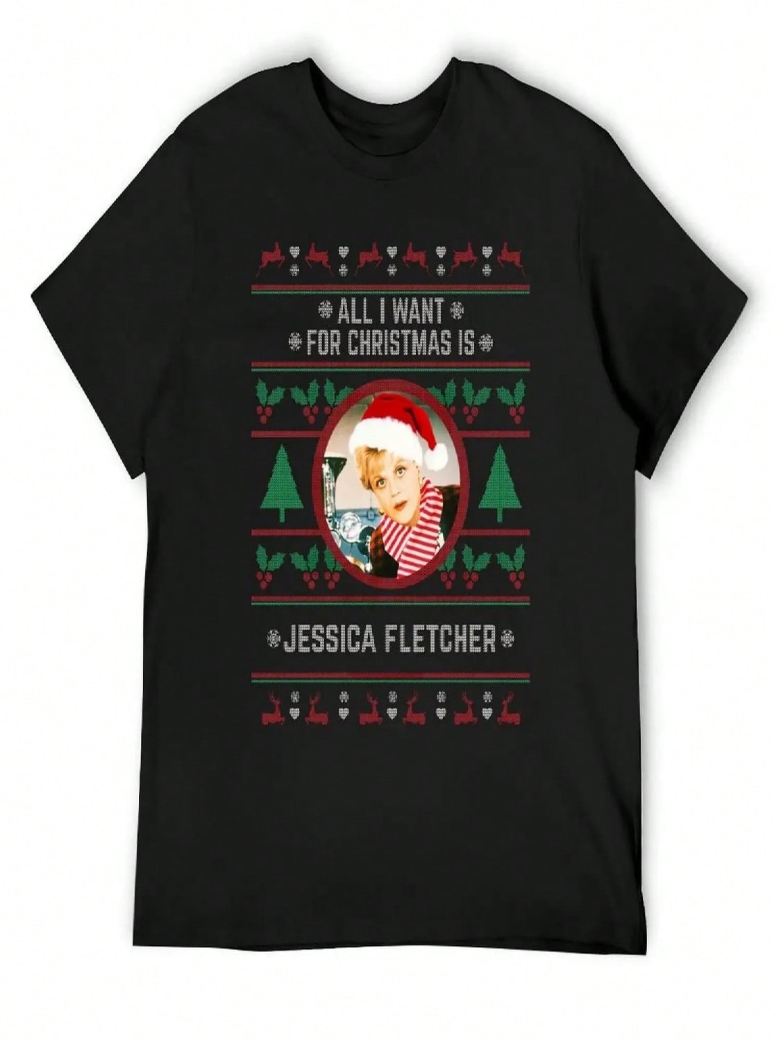 All I Want For Christmas Is Jessica Fletcher T-Shirt Cute Tops For A Boy unisexs Clothing S разноцветный