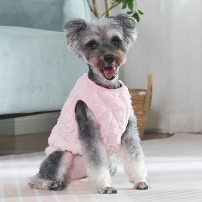 Warm Winter Fleece Dog Clothes Cute Chihuahua Yorkie Coat Pet Vest Jacket Love Print Costume Puppy Outfits For Small Medium Dogs