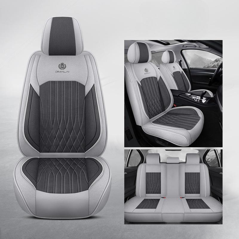 Five-Seat Car Interior Set/All Seasons/Easy Design/Durable/Breathable/Fully Covered in Linen/Universal Seat Cover/Six Colors/Easy Maintain/Install