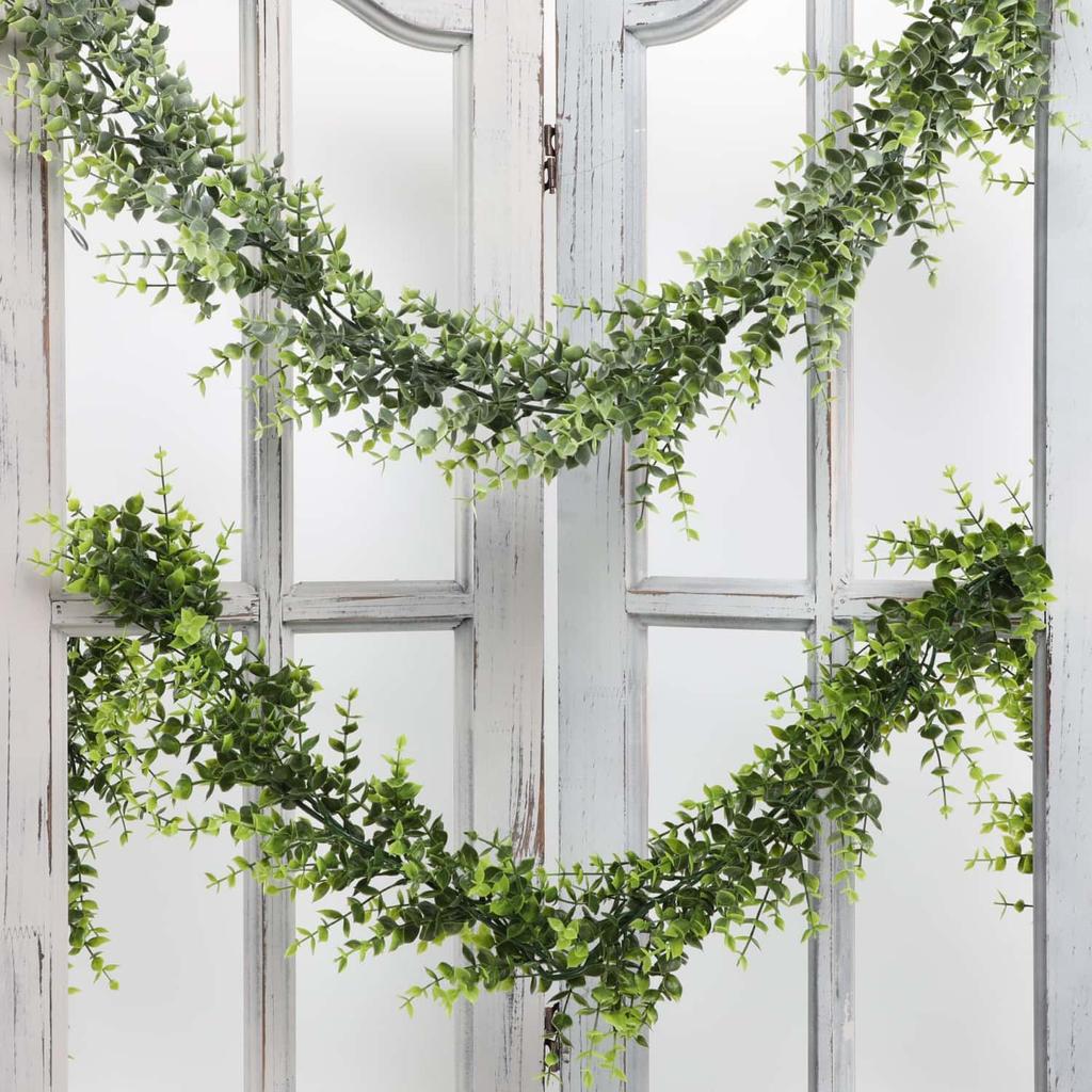 1/2PCS Faux Eucalyptus Garland, Artificial Vines Fake Hanging Eucalyptus Leaves Greenery Garland for Party Indoor Outdoor Decor