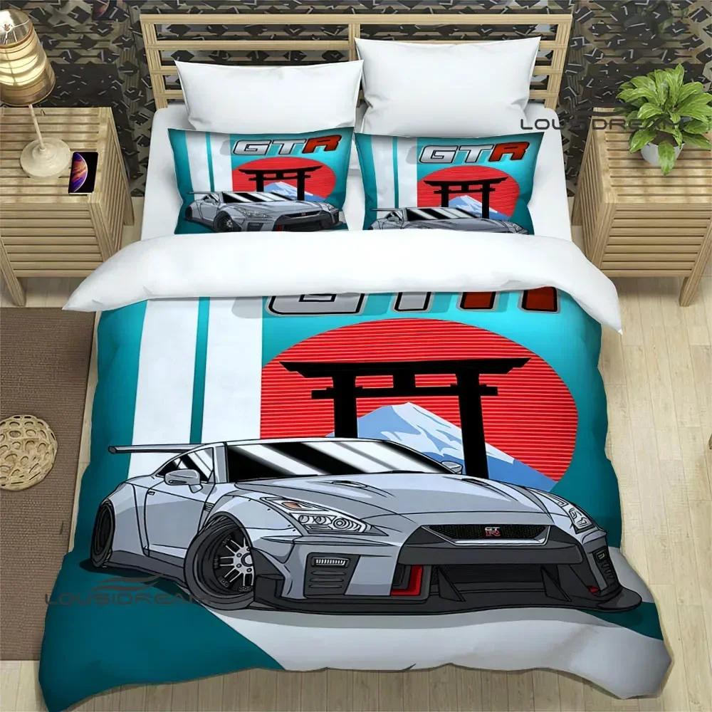 Set Biancheria da Letto Stampata Retrò GTR Racing Set di Biancheria da Letto Raffinato Copripiumino Set Piumone Set Biancheria da Letto Lusso Regalo di Compleanno