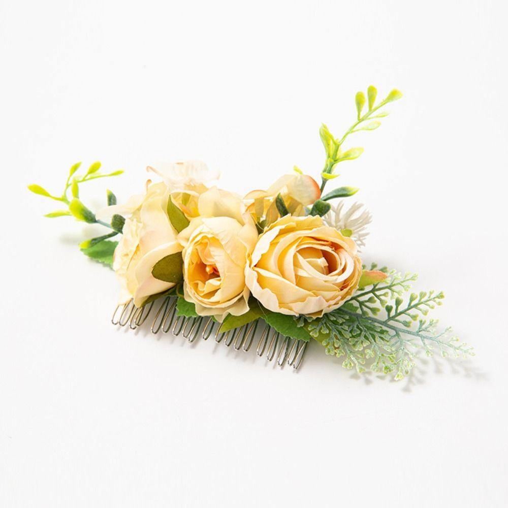 Flower Leaf  Hair Comb Flower Hair Comb Bridal Crystal Hair Ornaments Bridal Hair Accessories